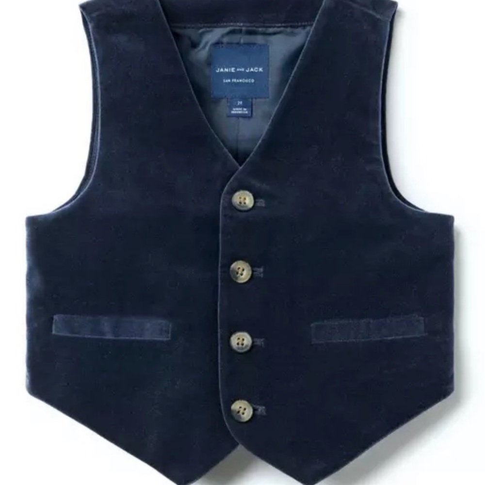 Janie and Jack Midnight Blue Buttoned Vest